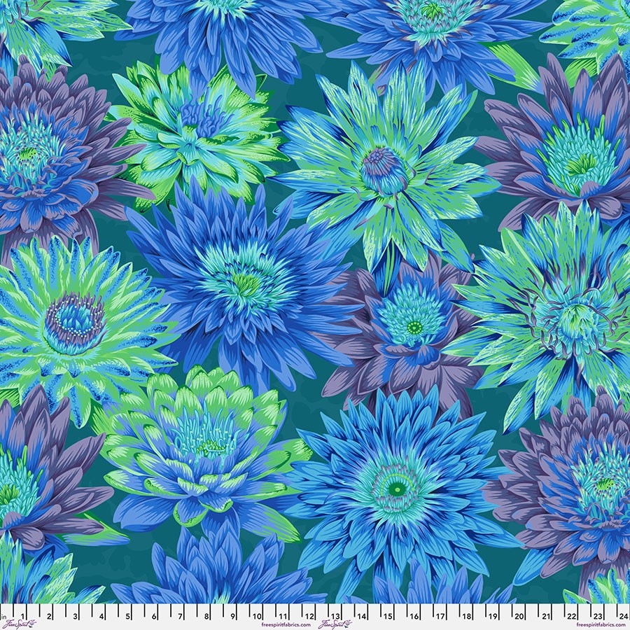 Tropical Water Lilies - Blue II Aug-23 II Kaffe Fassett Collective