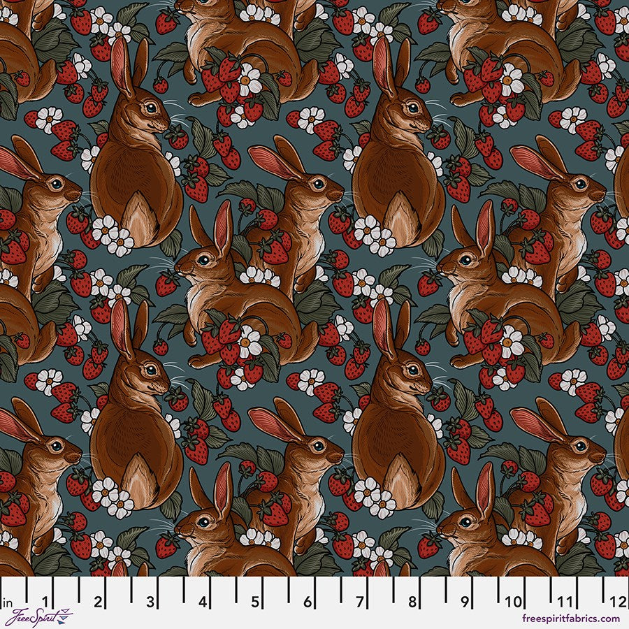 Rabbits - Turquoise ll Garden Bed ll Rachel Hauer