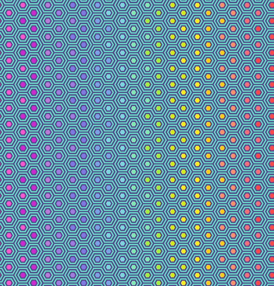 Hexy Rainbow - Peacock II True Colours II Tula Pink