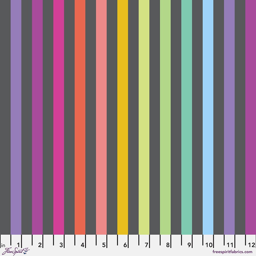 Disco Stripe - Carbon || True Colors || Tula Pink