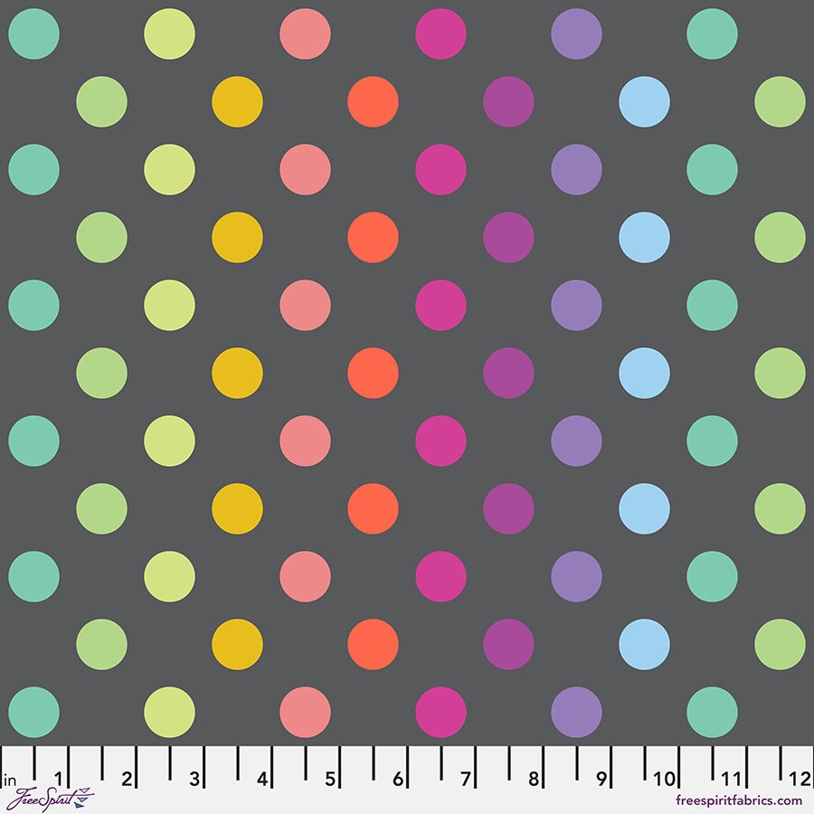 Disco Poms - Carbon || True Colors || Tula Pink