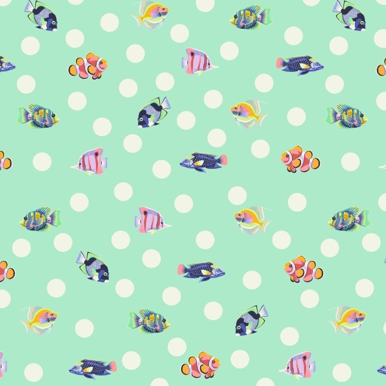 School Crossing - Seafoam || Floral Reef || Tula Pink