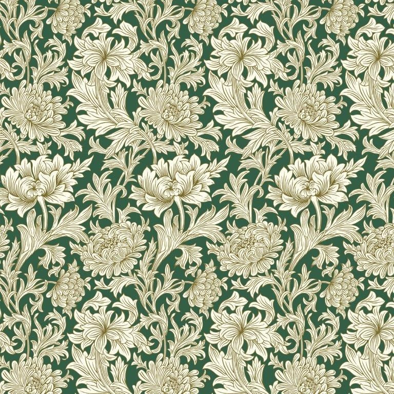 Chrysanthemum Toile - Forest || The Oxford Holiday Collection || Morris & Co.