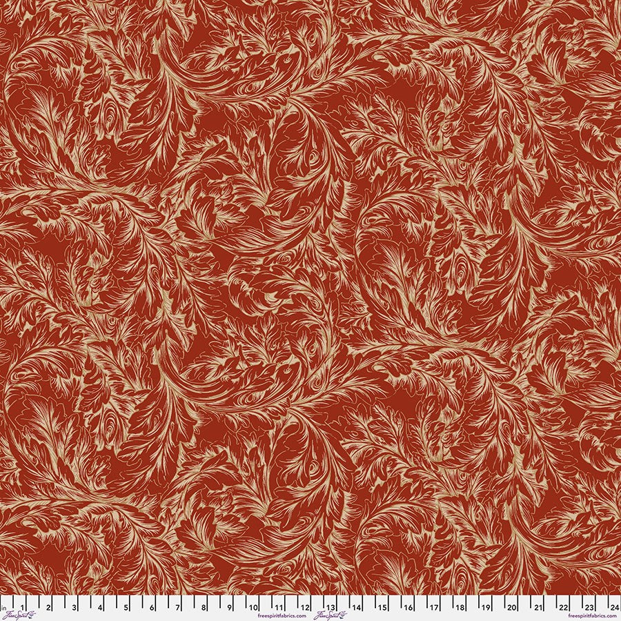 Acanthus Scroll - Red ll Cotswold Holiday ll Morris & Co