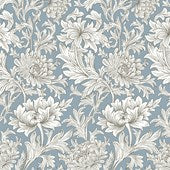 Chrysanthemum Tonal - Lt blue || Morden by Morris & Co.