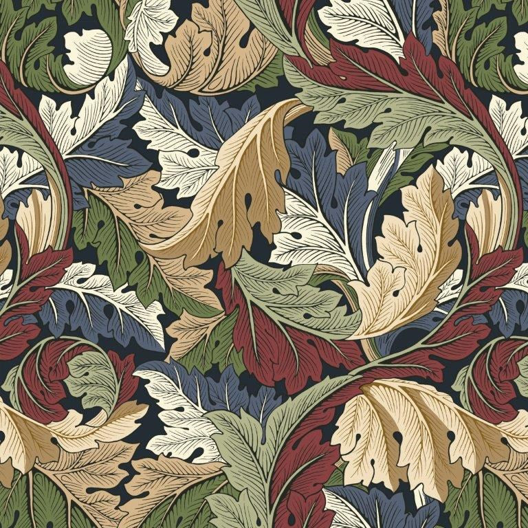 MED Acanthus - Ink || The Oxford Holiday Collection || Morris & Co.