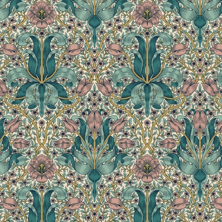 Spring Thicket - Teal || Lodden || Morris & Co.