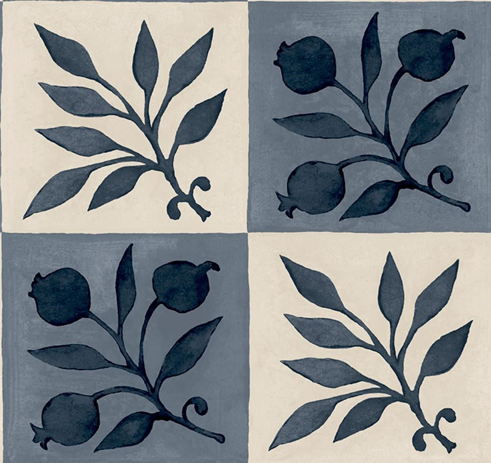 Rosehip Check - Indigo || May Morris || Morris & Co.