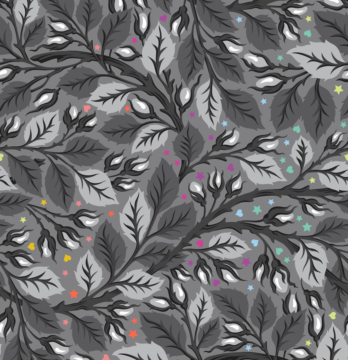 Nip in the Bud - Shadow || Graywork || Tula Pink || Wideback
