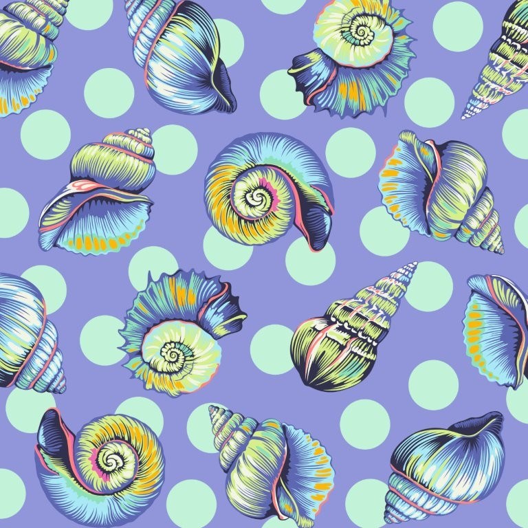 Big Shelly - Marine || Floral Reef 108 Quilt Back || Tula Pink