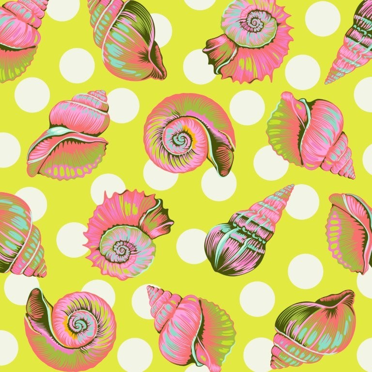 Big Shelly - Seagrass || Floral Reef 108 Quilt Back || Tula Pink