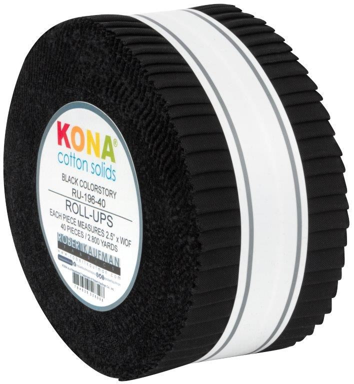 RU-196-40 PC KONA COTTON BLACK || Kona Cotton || ROLL UPS