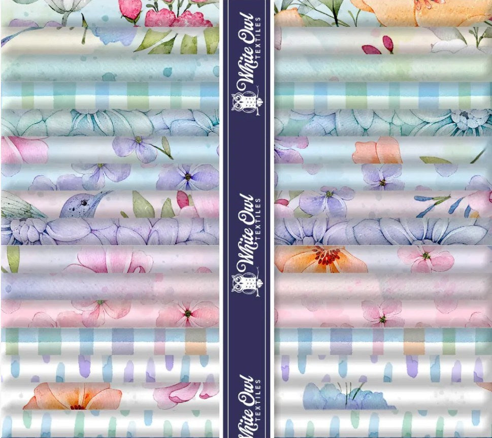Rainbow in the Vale-FQ / 1 Piece of Each Print || Rainbow in the Vale || White Owl Textiles