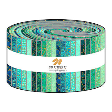 STRIP ROLL - LAGOON PEACOCK || SHIMMER BASICS || Northcott Basic