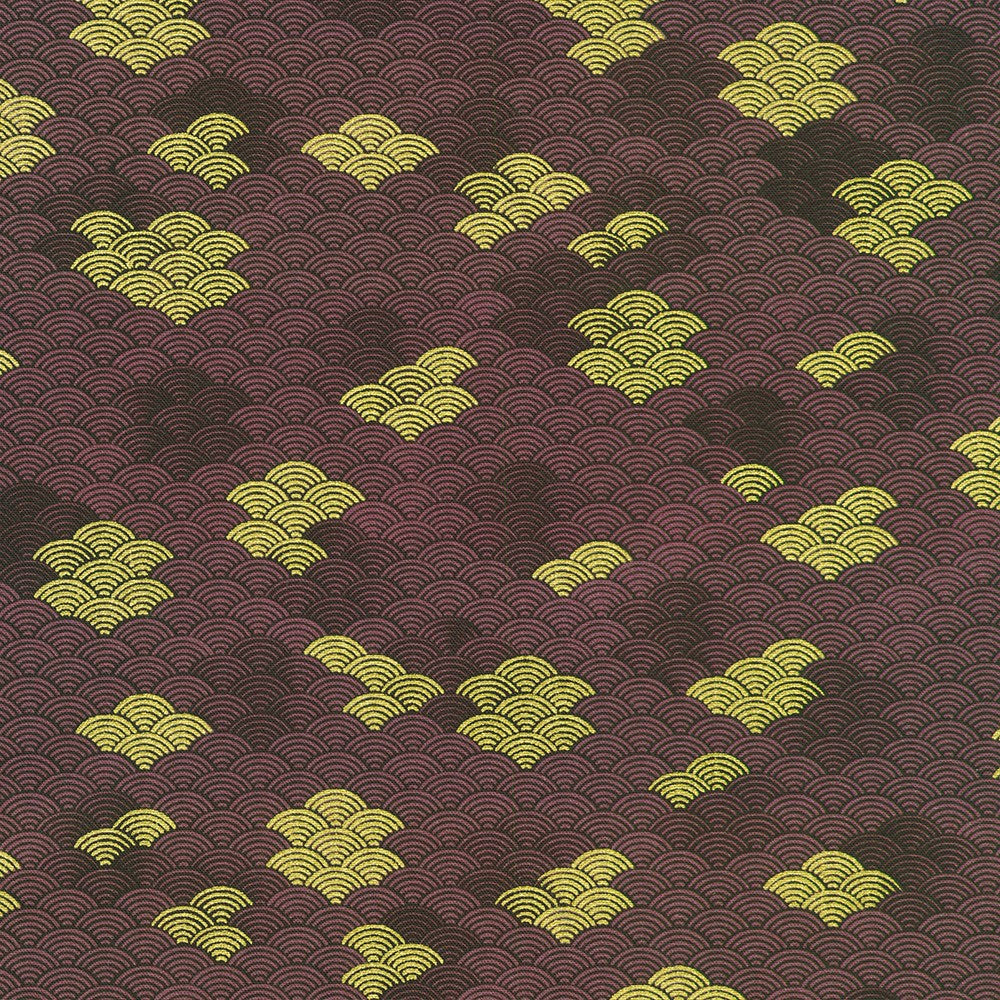 SRKDM-23513-24 || WAVES PLUM || IMPERIAL COLLECTION - GRACEFUL CRANES || Robert Kaufman