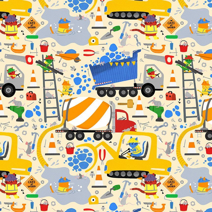 CATS AT WORK - KITTY BLOCKS || WHITE || Dear Stella