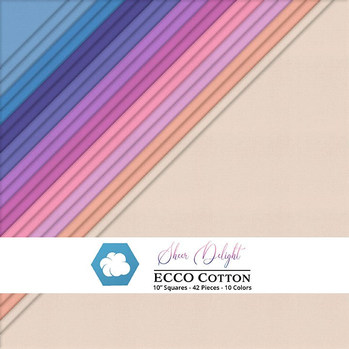 Sheer Delight-ST / 10" Squares || Ecco Cotton || White Owl Textiles