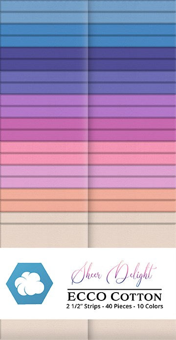 Sheer Delight-SP / 2.5" Strips || Ecco Cotton || White Owl Textiles