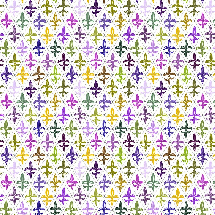 MARDI GRAS STYLE - FLEUR DE HARLEQUIN || WHITE || Dear Stella