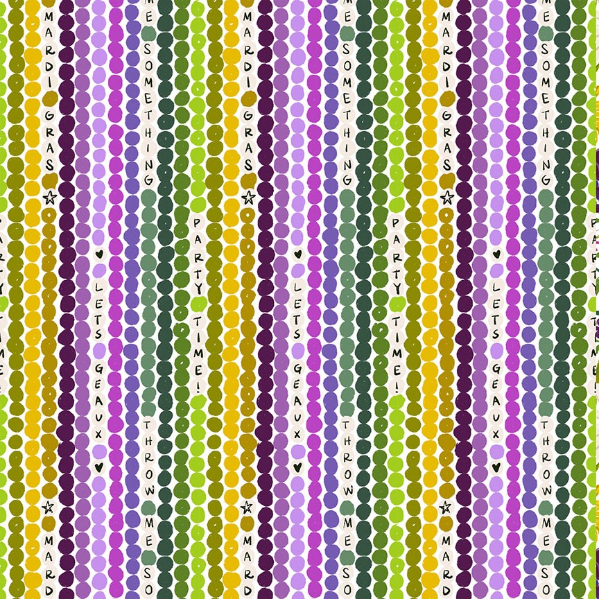 MARDI GRAS STYLE - BEADED STRIPE || WHITE || Dear Stella
