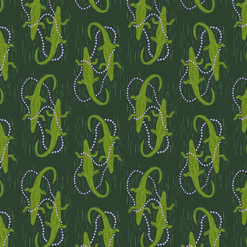 MARDI GRAS STYLE - SKINNY ALLIGATORS || PINE || Dear Stella