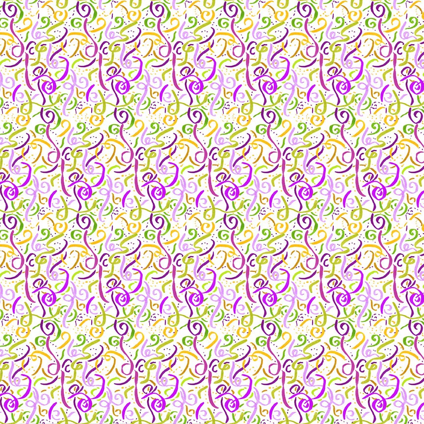 MARDI GRAS STYLE - RIBBON SWIRLS || WHITE || Dear Stella