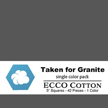 Taken for Granite-Stamp / 5" Squares || Ecco Cotton || White Owl Textiles