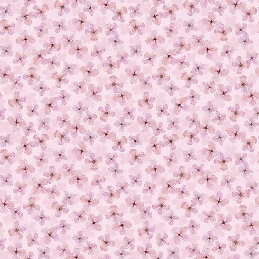 W110-029-555 / Small Floral - Pink || Rainbow in the Vale || White Owl Textiles