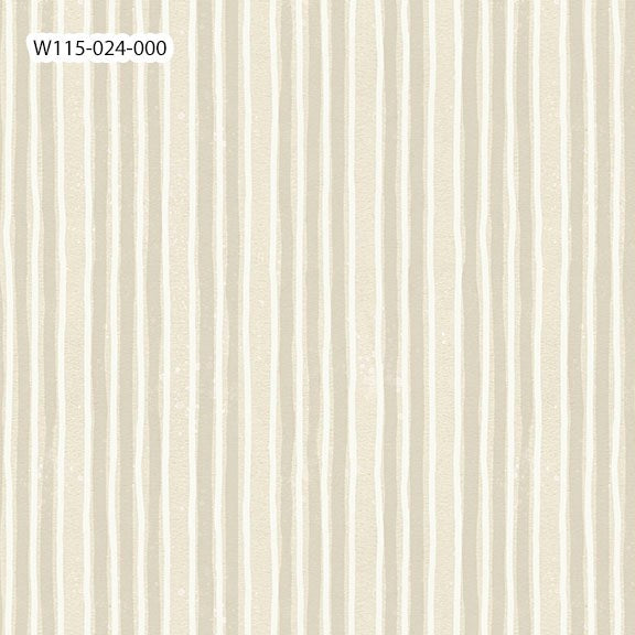 W115-024-000 / Stripes & Cream || Botanical Sketchbook || White Owl Textiles