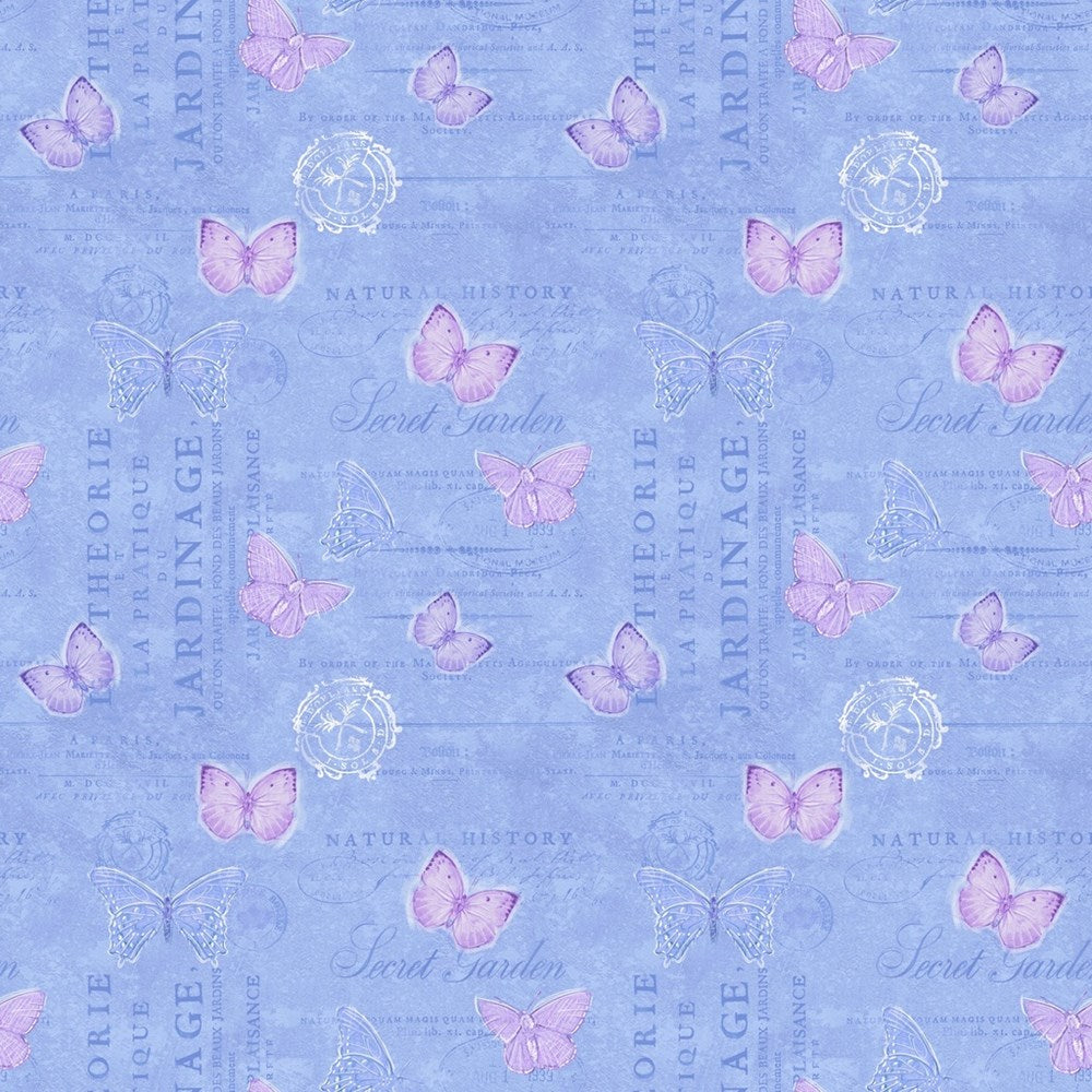 W115-032-761 / Ephemera - Blue || Meadowbrook Mist || White Owl Textiles