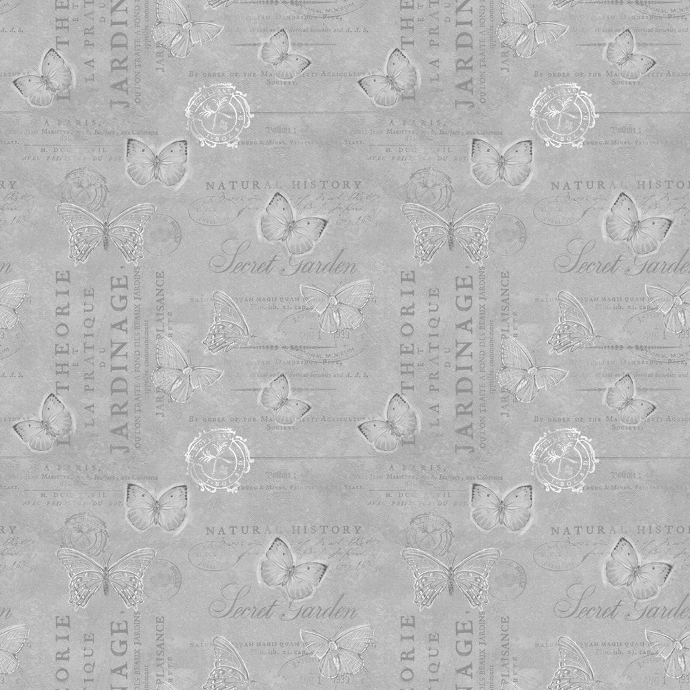 W115-032-991 / Ephemera - Gray || Meadowbrook Mist || White Owl Textiles