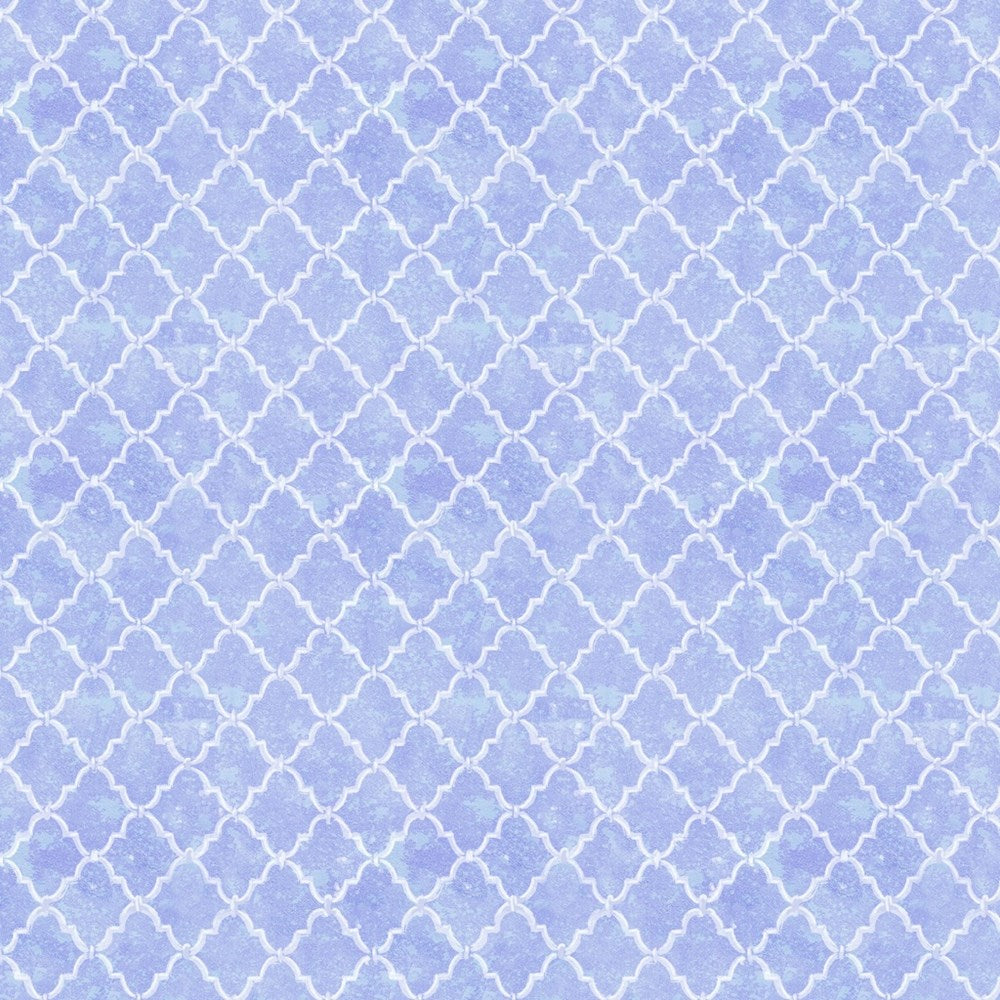 W115-033-717 / Scallop Grid - Blue || Meadowbrook Mist || White Owl Textiles