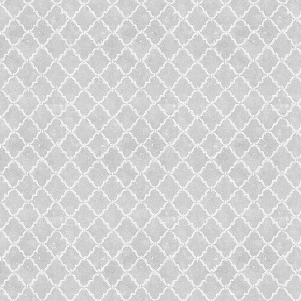 W115-033-919 / Scallop Grid - Gray || Meadowbrook Mist || White Owl Textiles