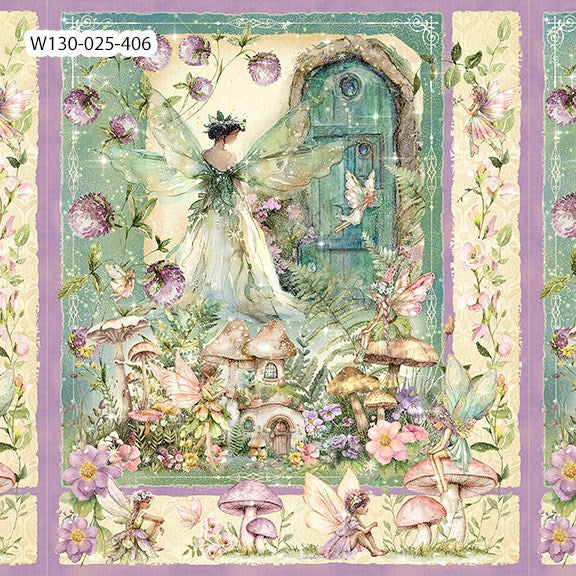 W130-025-406 / Large Panel Multi || Fairy Boutique || White Owl Textiles