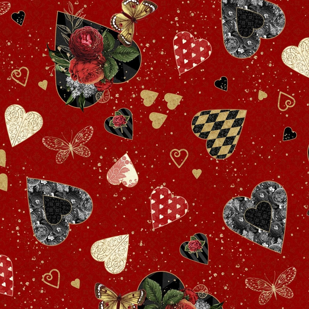 W130-041-593 / Joyous Possibilities - Red || Curiouser & Curiouser || White Owl Textiles