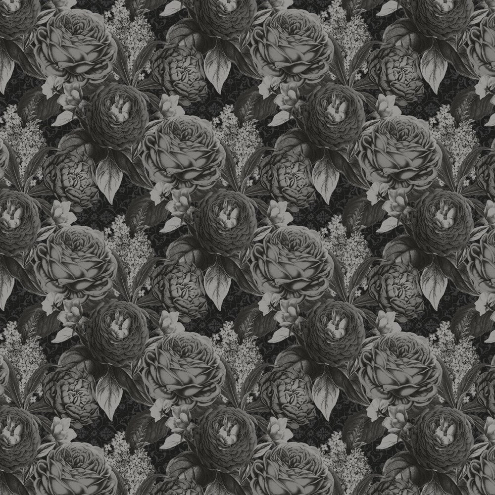 W130-042-999 / Outlandish Odyssey - Black || Curiouser & Curiouser || White Owl Textiles