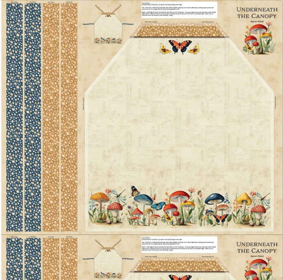W150-012-127 / Beneath the Canopy Apron Panel - Multi || Beneath the Canopy || White Owl Textiles