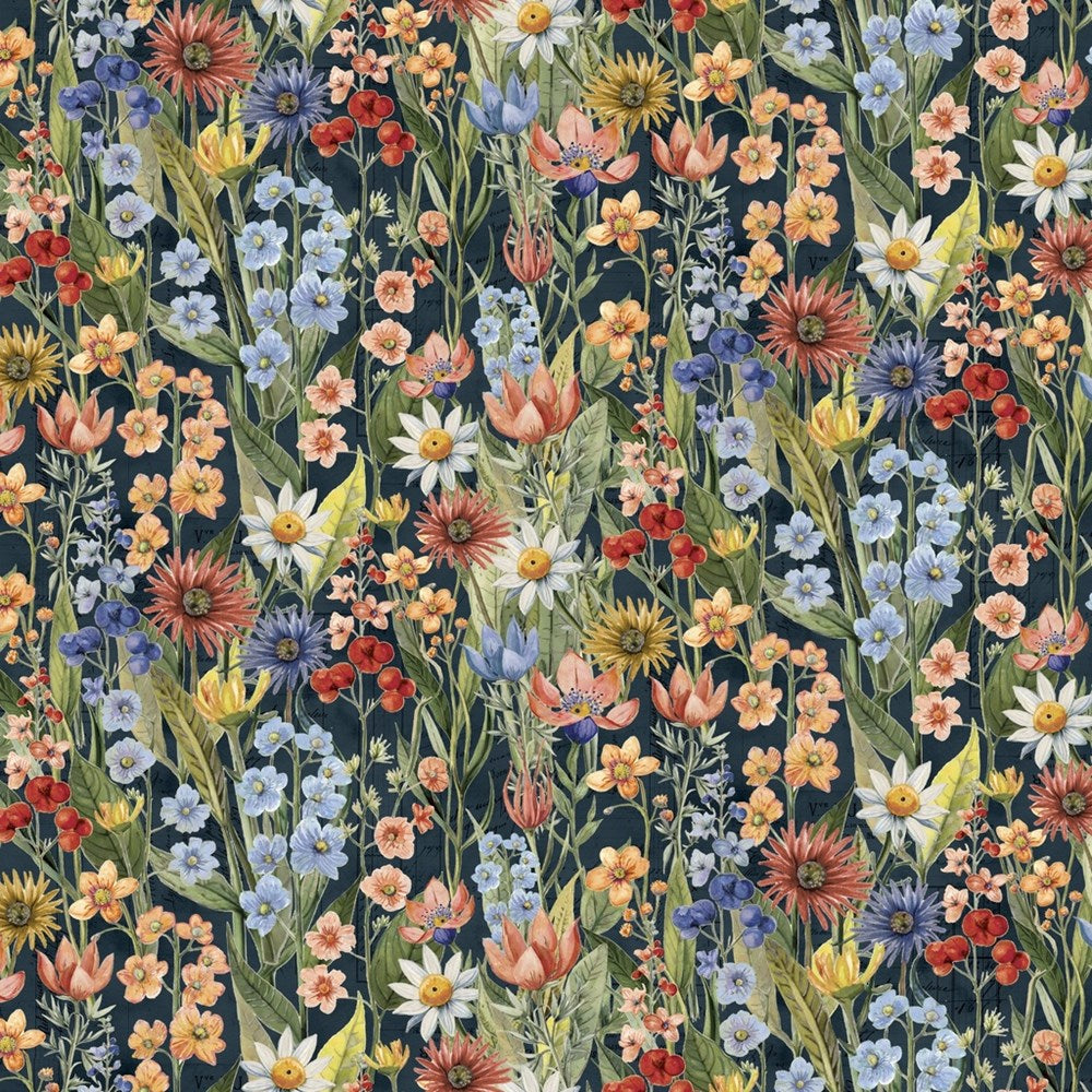 W150-016-775 / Packed Floral - Multi || Beneath the Canopy || White Owl Textiles
