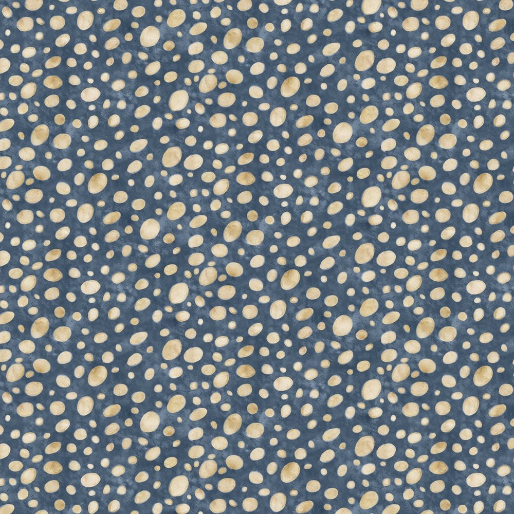 W150-021-711 / Mushroom Dot - Denim || Beneath the Canopy || White Owl Textiles