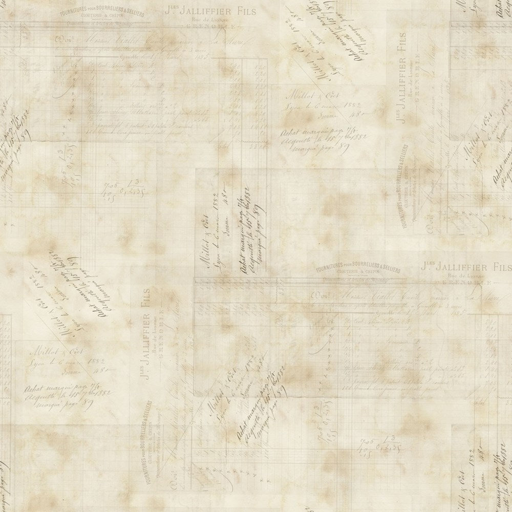 W150-022-112 / Writings - Parchment || Beneath the Canopy || White Owl Textiles
