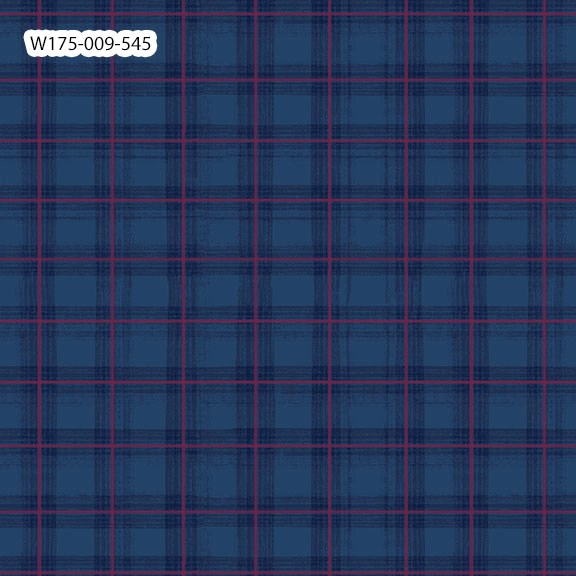 W175-009-545 / Plaid Denim || Growing in Color || White Owl Textiles