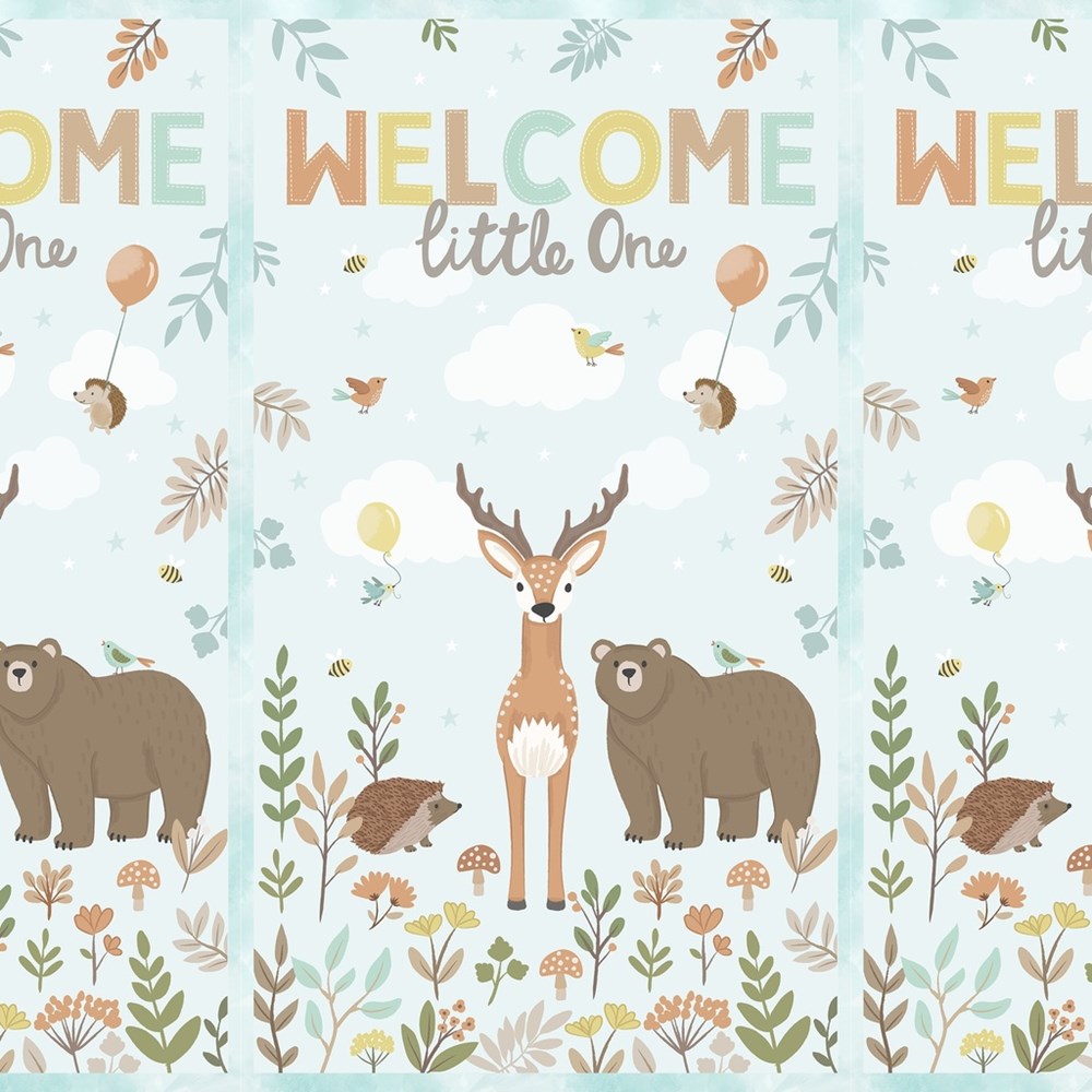 W190-001-742 / Woodland Lullaby Large Panel - Multi || Woodland Lullaby || White Owl Textiles