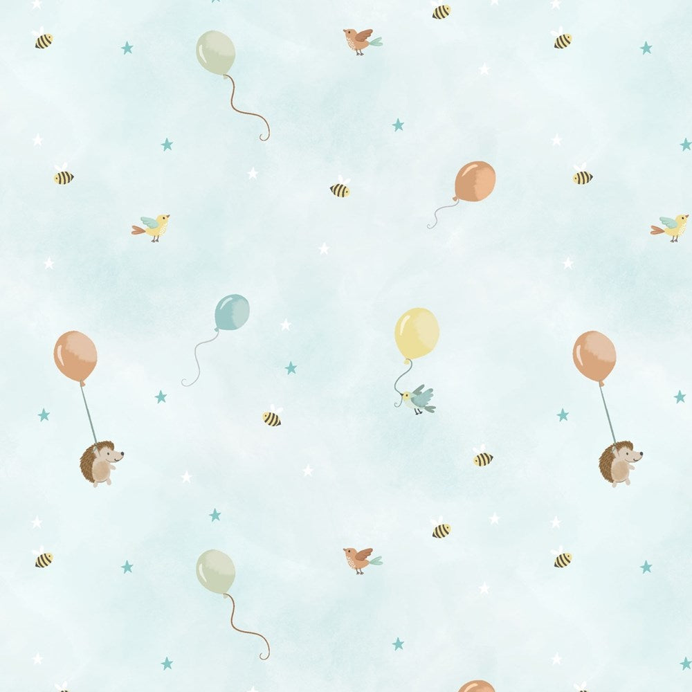 W190-005-747 / Birds & Bees - Sky || Woodland Lullaby || White Owl Textiles