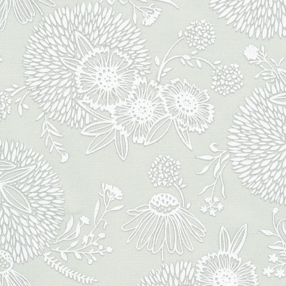 WEL-23348-412 || WILDFLOWERS DOVE || ALABASTER HUES || Robert Kaufman
