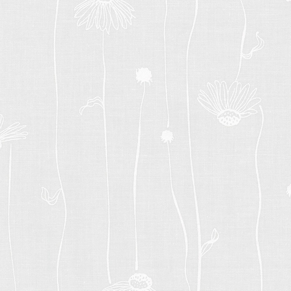 WEL-23349-1 || CONE FLOWERS WHITE || ALABASTER HUES || Robert Kaufman