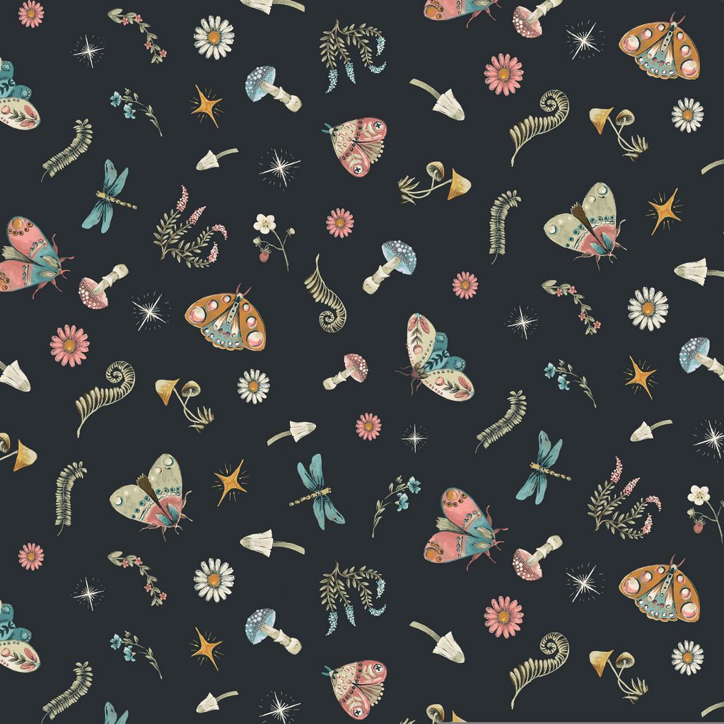 EXTRA WIDE QUILT BACKS - RESTLESS WINGS || CHARCOAL || Dear Stella