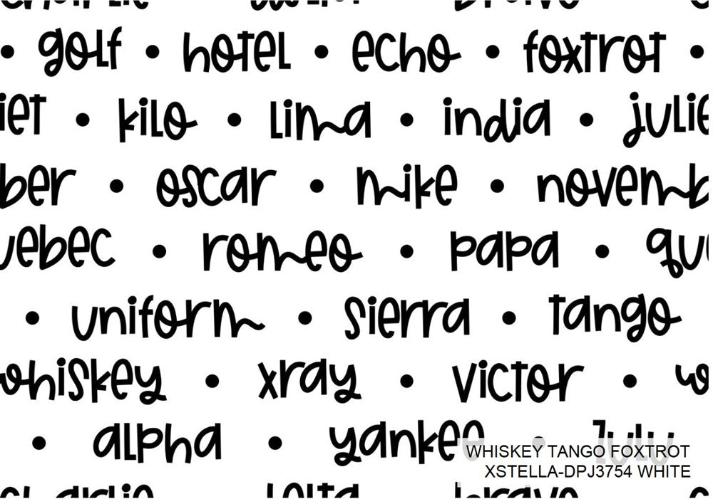 EXTRA WIDE QUILT BACKS - WHISKEY TANGO FOXTROT || WHITE || Dear Stella