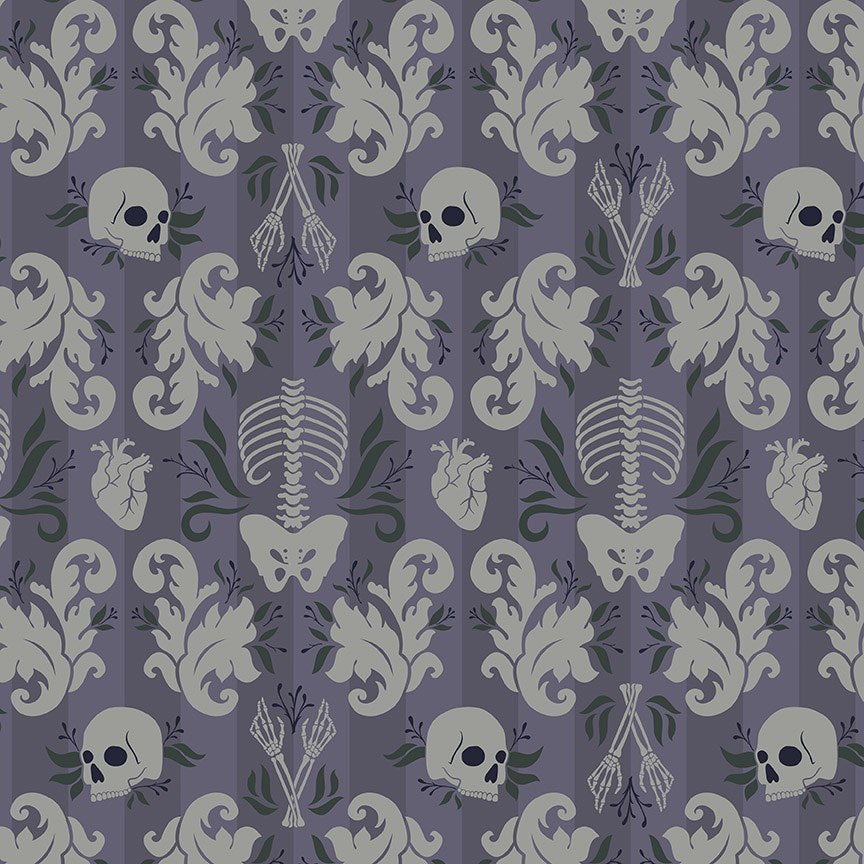 EXTRA WIDE QUILT BACKS - DAMASK FATALE EXTRA WIDE || GRAVEYARD || Dear Stella