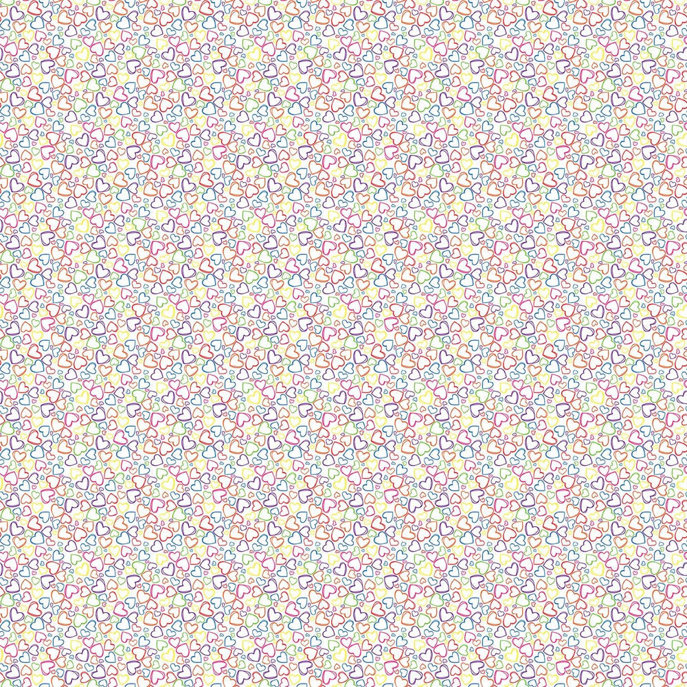 TOSSED HEARTS - WHITE MULTI II PRISMATIC