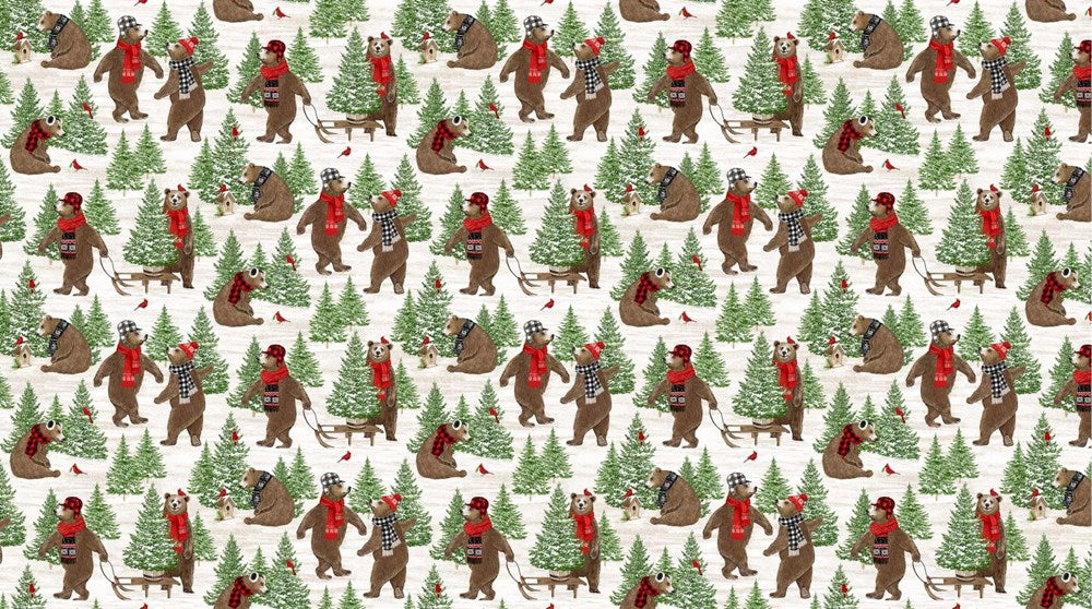 Forest Bears - White Multi ll Beary Merry Christmas